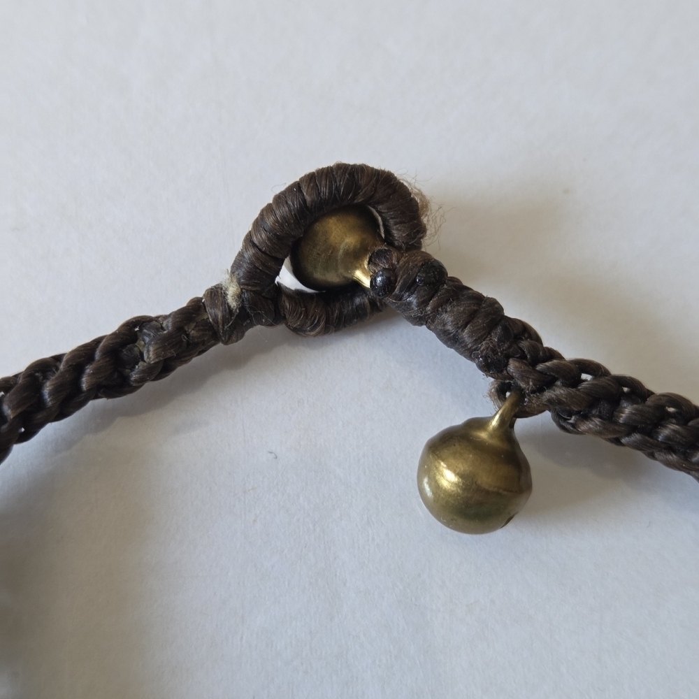 Turquoise and Brass Beaded Jingle Bracelet - Picture 6 of 6